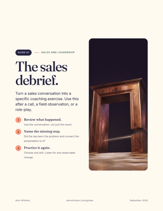 Cover of the sales debrief guide